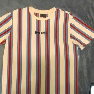 Huf Skateboard Vertical Striped Embroidered Logo T